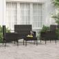 Preview: ARDEBO.de - 4-tlg. Garten-Lounge-Set mit Kissen Schwarz Poly Rattan