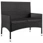 Preview: 4-tlg. Garten-Lounge-Set mit Kissen Schwarz Poly Rattan