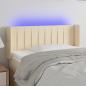 Preview: ARDEBO.de - LED Kopfteil Creme 83x16x78/88 cm Stoff