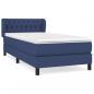 Preview: Boxspringbett mit Matratze Blau 90x200 cm Stoff