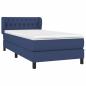 Preview: Boxspringbett mit Matratze Blau 90x200 cm Stoff