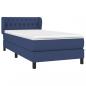 Preview: Boxspringbett mit Matratze Blau 100x200 cm Stoff