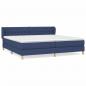 Preview: Boxspringbett mit Matratze Blau 200x200 cm Stoff