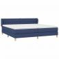 Preview: Boxspringbett mit Matratze Blau 200x200 cm Stoff