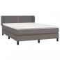 Preview: Boxspringbett mit Matratze Grau 140x200 cm Kunstleder