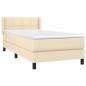 Preview: Boxspringbett mit Matratze Creme 90x190 cm Stoff