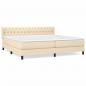 Preview: Boxspringbett mit Matratze Creme 200x200 cm Stoff