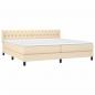 Preview: Boxspringbett mit Matratze Creme 200x200 cm Stoff