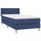 Preview: Boxspringbett mit Matratze Blau 90x190 cm Stoff