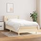 Preview: ARDEBO.de - Boxspringbett mit Matratze Creme 90x190 cm Stoff