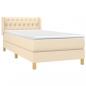 Preview: Boxspringbett mit Matratze Creme 90x190 cm Stoff