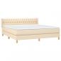 Preview: Boxspringbett mit Matratze Creme 180x200 cm Stoff