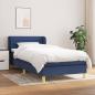 Preview: ARDEBO.de - Boxspringbett mit Matratze Blau 100x200 cm Stoff