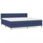 Preview: Boxspringbett mit Matratze Blau 160x200 cm Stoff