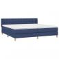 Preview: Boxspringbett mit Matratze Blau 160x200 cm Stoff