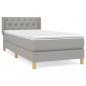 Preview: ARDEBO.de - Boxspringbett mit Matratze Hellgrau 80x200 cm Stoff