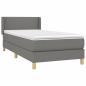 Preview: Boxspringbett mit Matratze Dunkelgrau 100x200 cm Stoff