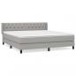 Preview: Boxspringbett mit Matratze Hellgrau 160x200 cm Stoff