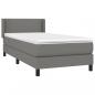 Preview: Boxspringbett mit Matratze Dunkelgrau 90x190 cm Stoff