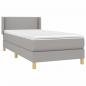 Preview: Boxspringbett mit Matratze Hellgrau 100x200 cm Stoff