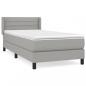 Preview: Boxspringbett mit Matratze Hellgrau 100x200 cm Stoff