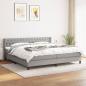 Preview: ARDEBO.de - Boxspringbett mit Matratze Hellgrau 200x200 cm Stoff