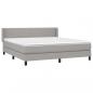 Preview: Boxspringbett mit Matratze Hellgrau 160x200 cm Stoff