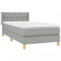 Preview: Boxspringbett mit Matratze Hellgrau 90x190 cm Stoff