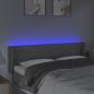 Preview: LED Kopfteil Hellgrau 147x16x78/88 cm Stoff