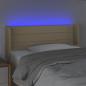 Preview: LED Kopfteil Creme 83x16x78/88 cm Stoff