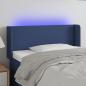 Preview: ARDEBO.de - LED Kopfteil Blau 103x16x78/88 cm Stoff