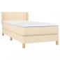 Preview: Boxspringbett mit Matratze Creme 90x190 cm Stoff