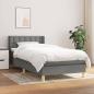 Preview: ARDEBO.de - Boxspringbett mit Matratze Dunkelgrau 90x200 cm Stoff