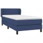 Preview: Boxspringbett mit Matratze Blau 90x200 cm Stoff