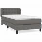 Preview: Boxspringbett mit Matratze Grau 80x200 cm Kunstleder