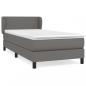 Preview: Boxspringbett mit Matratze Grau 100x200 cm Kunstleder