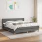 Preview: ARDEBO.de - Boxspringbett mit Matratze Dunkelgrau 160x200 cm Stoff