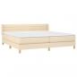 Preview: Boxspringbett mit Matratze Creme 200x200 cm Stoff