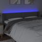 Preview: LED Kopfteil Dunkelgrau 163x16x78/88 cm Stoff