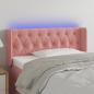 Preview: ARDEBO.de - LED Kopfteil Rosa 93x16x78/88 cm Samt