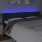 Preview: LED Kopfteil Blau 203x16x78/88 cm Stoff