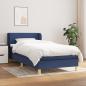 Preview: ARDEBO.de - Boxspringbett mit Matratze Blau 100x200 cm Stoff