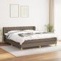 Preview: ARDEBO.de - Boxspringbett mit Matratze Taupe 160x200 cm Stoff