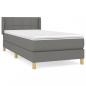 Preview: Boxspringbett mit Matratze Dunkelgrau 100x200 cm Stoff