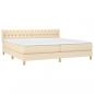 Preview: Boxspringbett mit Matratze Creme 200x200 cm Stoff