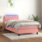 Preview: ARDEBO.de - Boxspringbett mit Matratze & LED Rosa 90x200 cm Samt