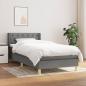 Preview: ARDEBO.de - Boxspringbett mit Matratze Dunkelgrau 80x200 cm Stoff