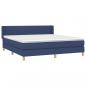 Preview: Boxspringbett mit Matratze Blau 160x200 cm Stoff