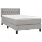 Preview: Boxspringbett mit Matratze Hellgrau 100x200 cm Stoff