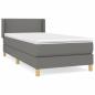 Preview: Boxspringbett mit Matratze Dunkelgrau 90x190 cm Stoff